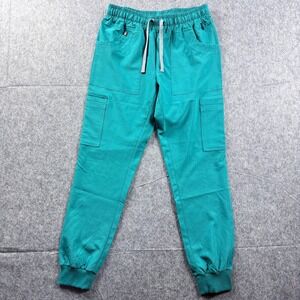 Medgear Teal Green Jogger Scrub Pants Womens Small Cargo Medical Workwear